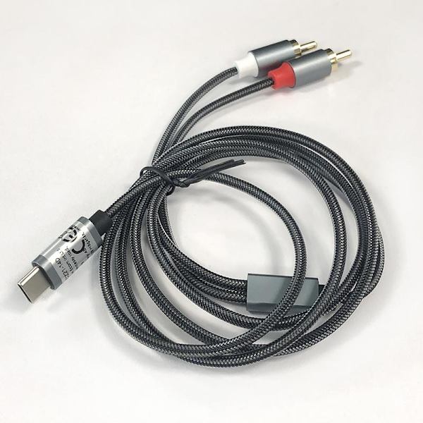USB-C till 2x RCA stereoljudkabel Grå Grå 1.2 m
