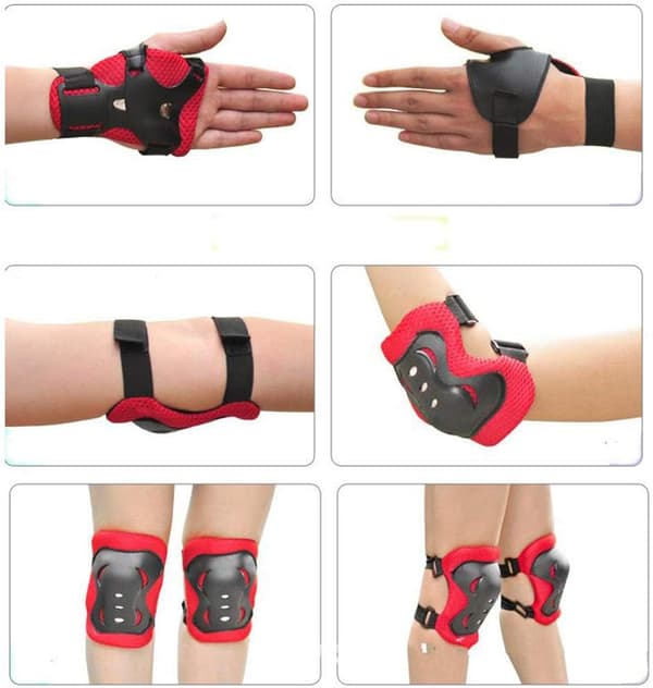 Knäskydd för barn Set Handledsskydd Set Barnskydd Set Knäskydd Set Armbågsskydd Hand Knäskydd (6 st)