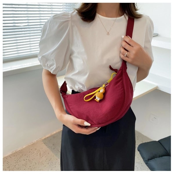 Opbevaringstasker Dame Nylon Halvmåne Crossbody Taske Lille Skuldertaske Håndtaske Pakke Let Sling Taske Skoletaske Dagstaske Egnet Til Skole Sport Fritid