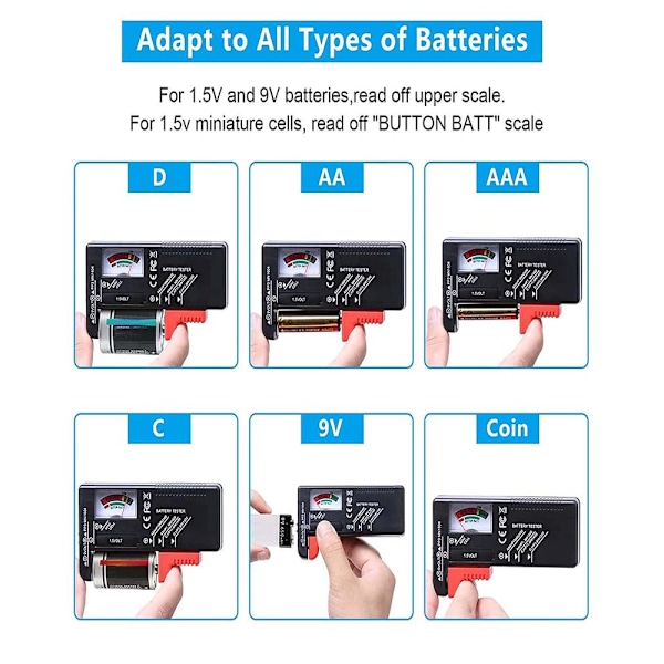 Universal Batteritester, Digital Batteritester, til AA AAA, ZQKLA