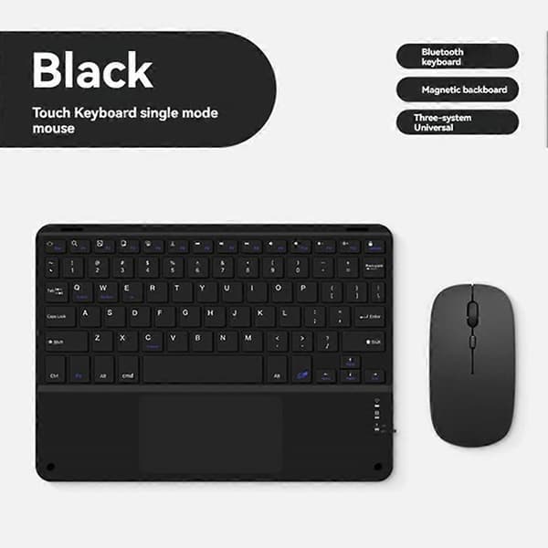 Touchpad Bluetooth-tastatur med mus til pc-tablet Gaming trådløst tastatur sort Black