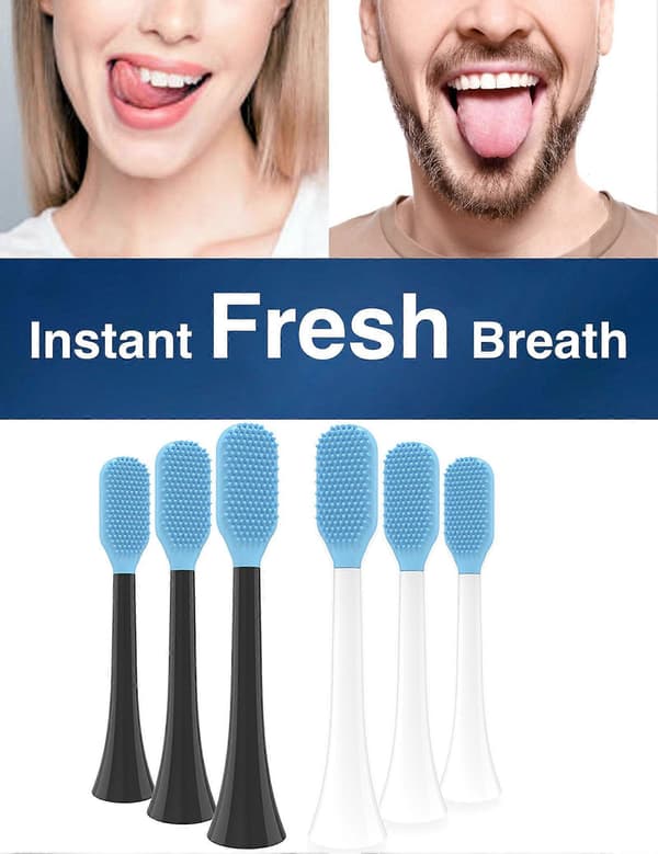 Tungskraphuvuden för U-formad eltandborste, 185 mjuka spetsar, Sonic Fresh Breath 2-pack