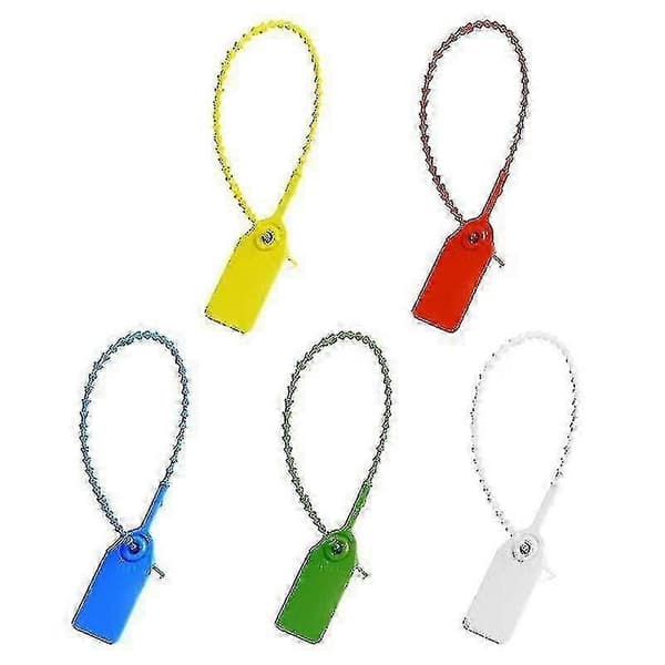 100 stk. trekkfaste sikkerhetsforseglinger, plastforseglinger, selvlåsende engangsnummererte strips - KC Red