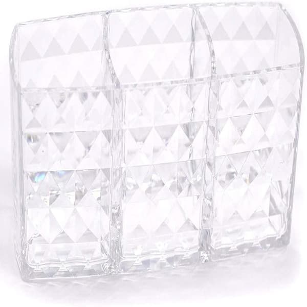 Makeupbørste Opbevaring Transparent Akryl 3 Rum Børste Organizer Børste Opbevaringsboks
