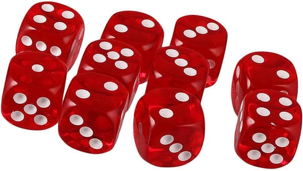 10 st tärningar (röda) polyhedral D6 tärningar 16 mm akryl tärningssats för DND tärningar RPG MTG brädspel