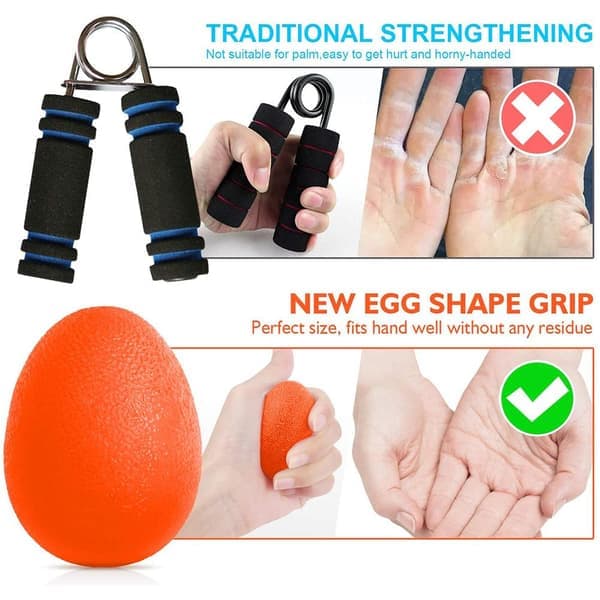 Egg-shaped silicone grip balls for hand training, stress-reducing squeeze balls