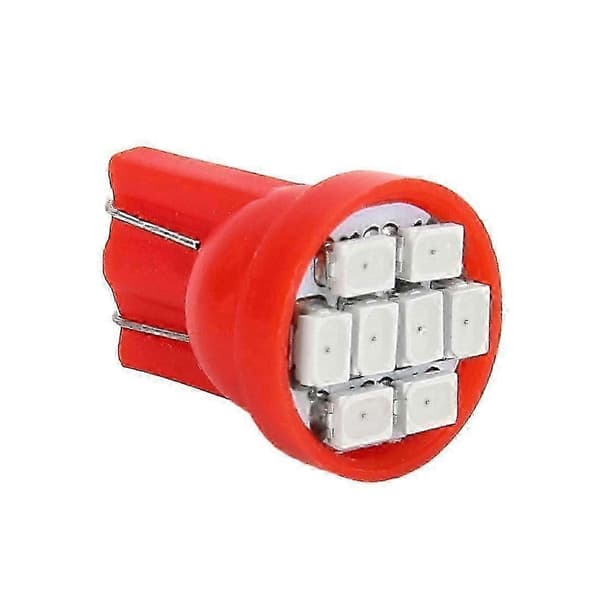 10 stk. T10 8 LED bilsignalpære Red Light