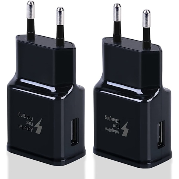 2-pakning USB hurtigladeadapter for Samsung S22 S21 S20 S10 S10e