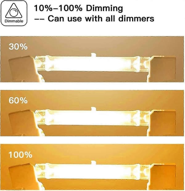 5 stk R7S halogenlampe 78mm 80W dimbar pære 230V