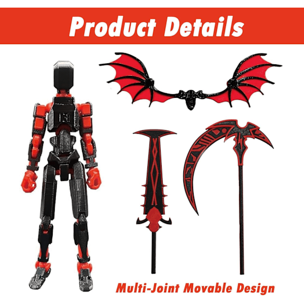 3D-printad Titan 13 Actionfigur, Multi-ledad Rörlig Roblox Leksak, Robot 13 Stop Motion Figurer För Spelälskare Skrivbordsdekorationer