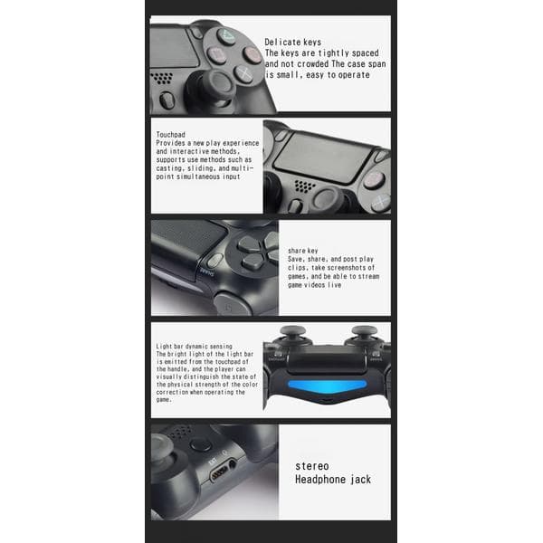 PS4-controller med letvægts touchskærm og seksakset vibration PS4 har S
