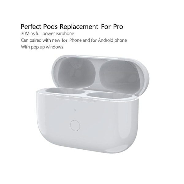 Trådlöst fodral för hörlurar för original AirPods Pro1/Pro2, batterikapacitet 680 mAh, stöd för kabelbunden/trådlös laddning - vit