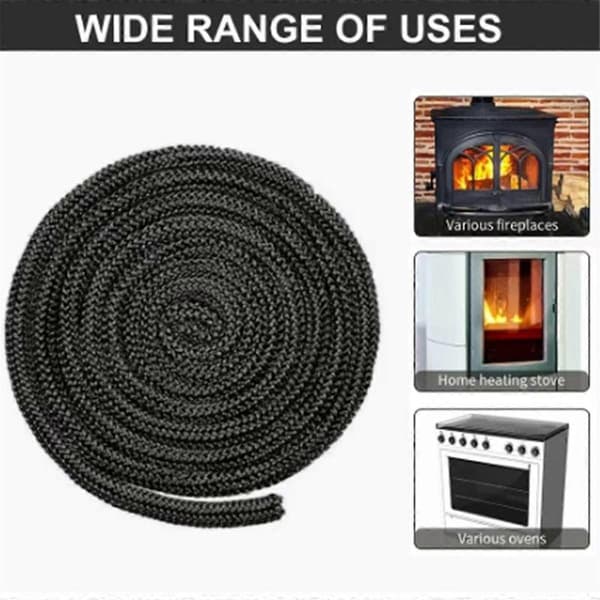 Eldsnöre Glasfiber Eldstadsdörr Högtemperatur Vedeldare Svart Packningssnöre 2,5m Längd Tätningssnöre GrayBlack