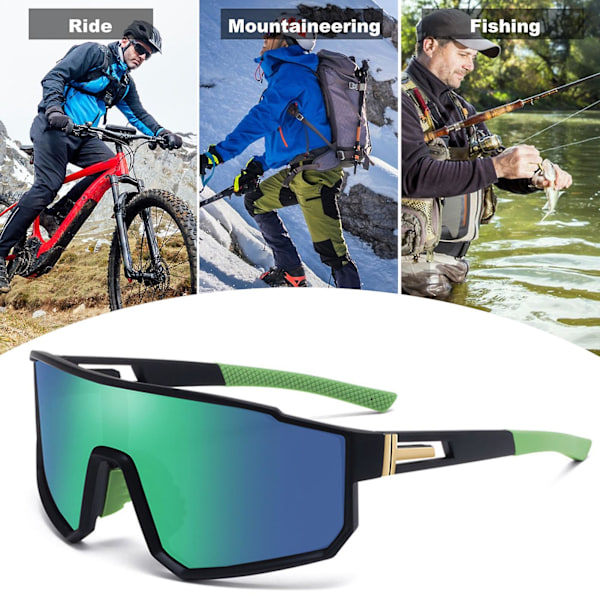 Polariserede sports solbriller, ultralette, antirefleks, UV-resistente, coatede linser, softball cykelbriller, sportsbriller Black,Silver B