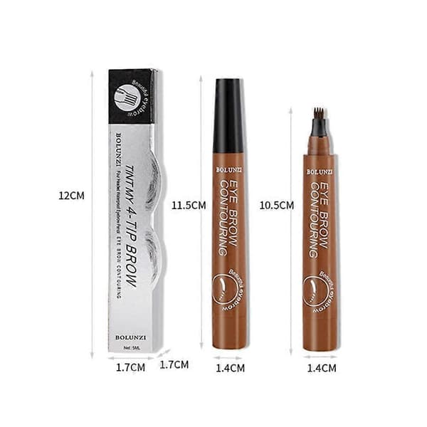 Fyruddig Microblading Ögonbrynspenna Vattentät Kladdfri Ögonbrynstatuering Penna 01Light brown 2.5g