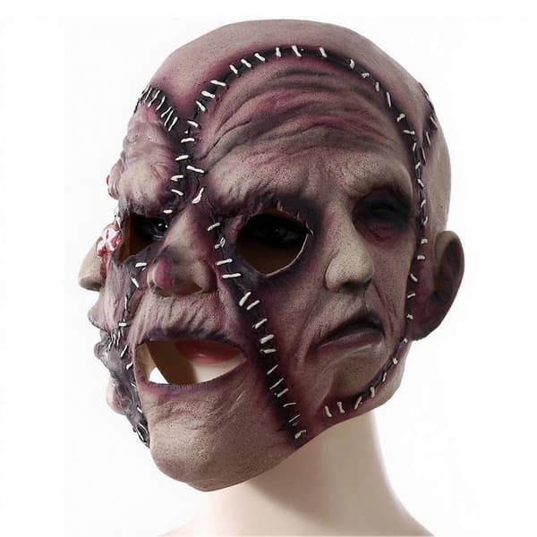 Triple Face Horror Mask – Latex Syet – til Spøgelseshus A