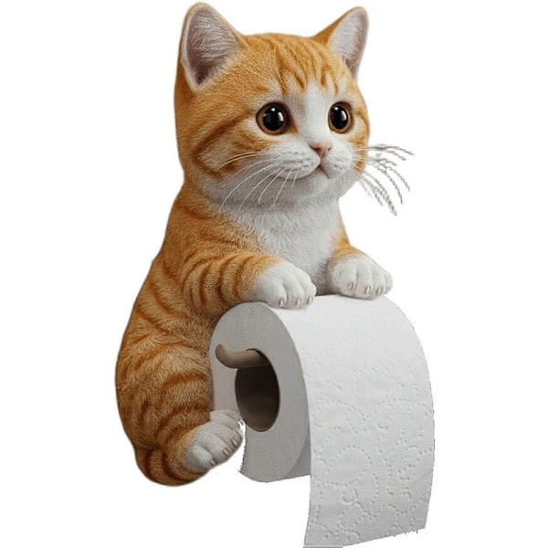 Katttidningshållare, Rolig 3D-kattpappershanddukshållare, Söt dekorativ toalettpappershållare väggmontering för badrum kök, Unika kattälskarpresenter