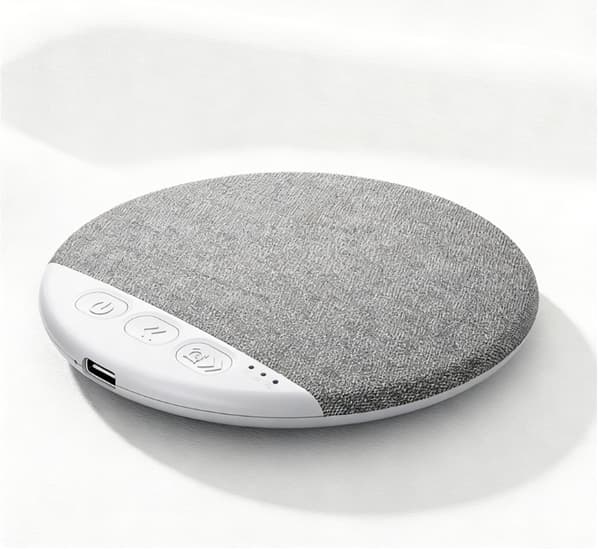 Ny kudde sidosovhögtalare, högkvalitativ multifunktionell vit brus Bluetooth-högtalare, grå