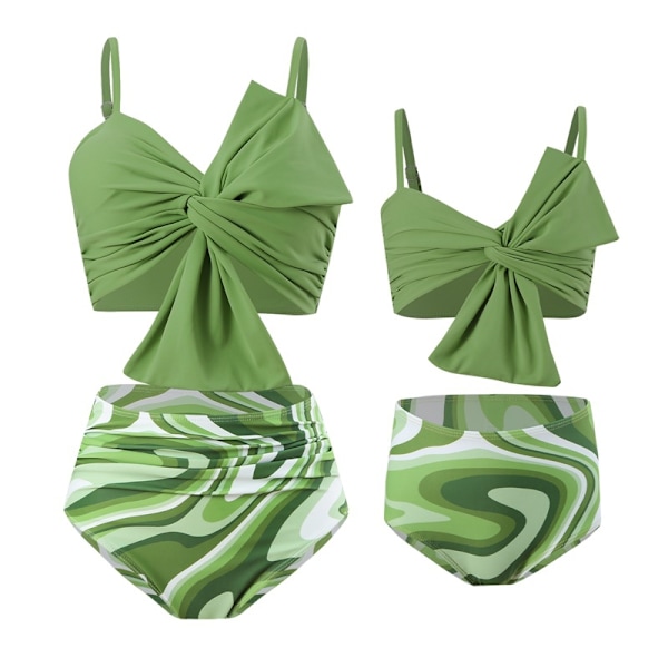 Forældre-barn badedragt piger bikini sæt trykt strand badedragt NO.1 116 ( kids size)