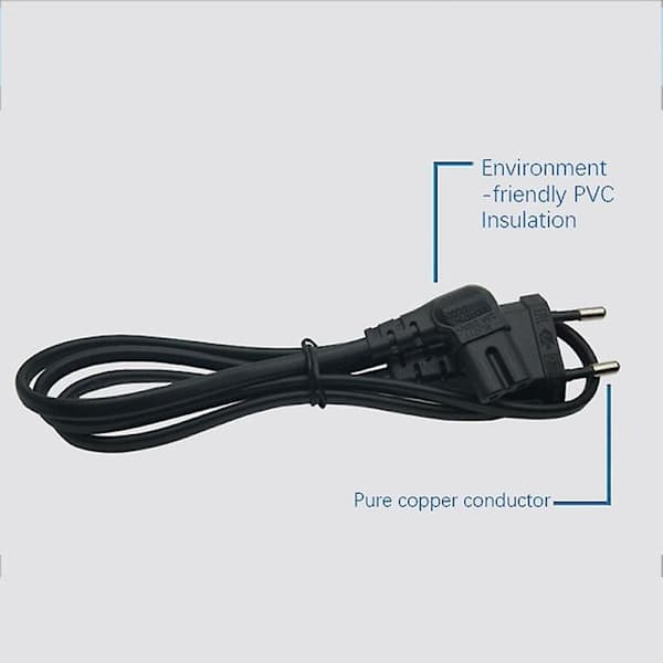 Retvinklet EU Euro AC-strømkabel EU 2- til Figur 8 C7 til TV, printere, kameraer, PS3 (5,0 M) (EU-stik)