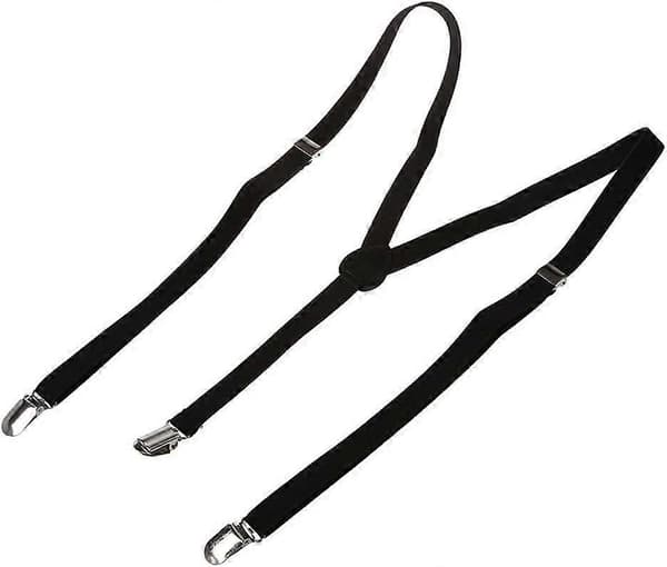 2X Justerbare Metal Klemme Elastiske Seler til Voksne Sort