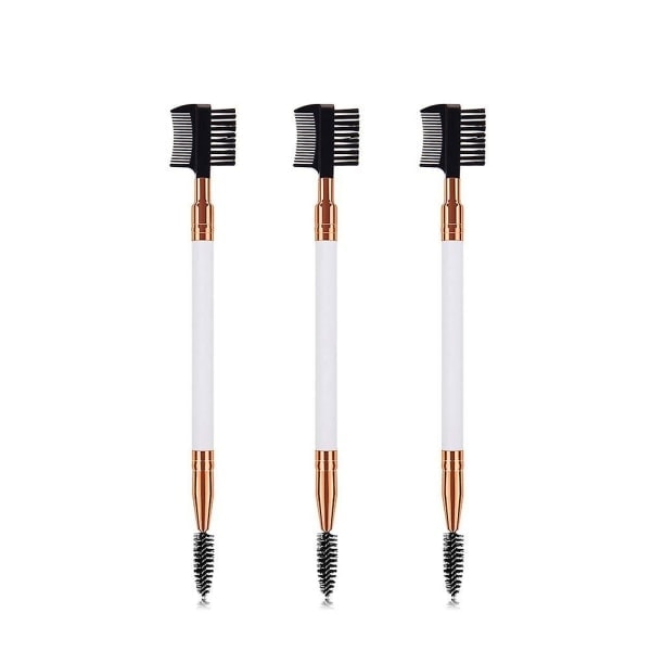 3 stk. to-i-en børster Mascarabørster Makeup Øjenbrynsbørste Øjenvippekam Øjenbryn Øjenvippe Dual-c sort