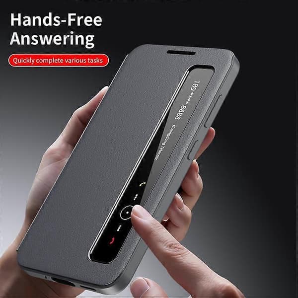 Til Samsung Galaxy S26+ / S26 Plus 5G Smart View Window Lædercover Grey