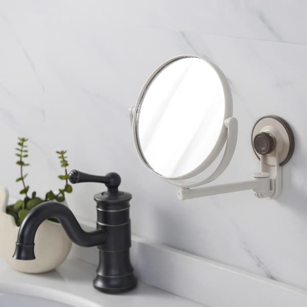 Bathroom Mirror Cosmetic Mirror 1x/3x Magnification Suction Cup Adjustable Makeup Mirror Double-Sided B