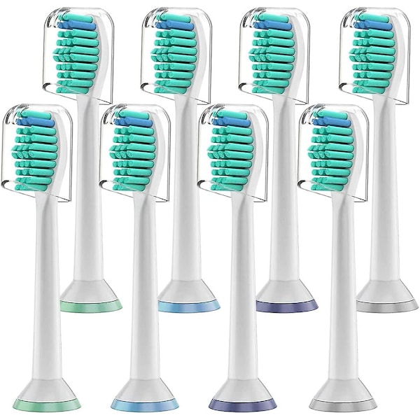 8-pakning standard børstehoder kompatibel med Philips Sonicare elektriske tannbørster, passer til Diamondclean Flexcare Healthywhite Easyclean Protectiveclean P