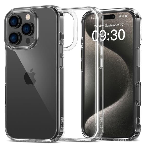 Tech-Protect iPhone 16 Pro Deksel FlexAir Hybrid Transparent 80