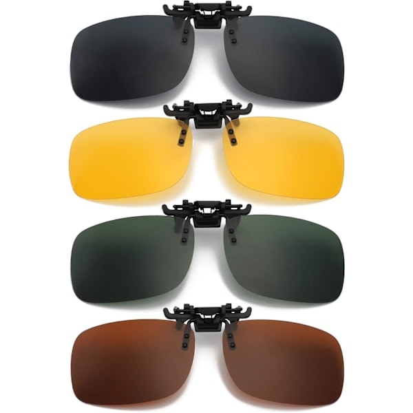 4-pack, Clip-on Polariserande Solglasögon, Överglasögon för Män Kvinnor
