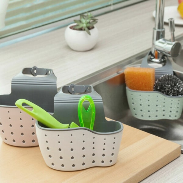 Kitchen Organiser Sink Basket Dish Cleaning Sponge Holder Soap Screening
