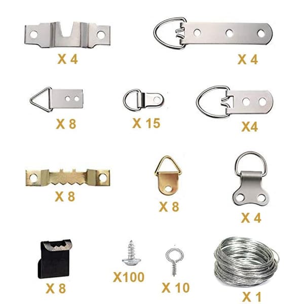 165 st Metall Bildram Hängare Krok Set - Perfekt