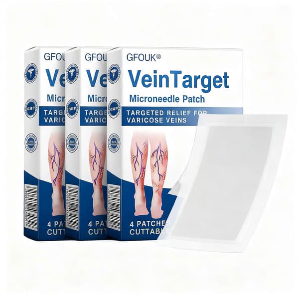 Vein Target Mikronålplåster för Åderbråck, Avancerad Åderbråcksbehandling för Ben, Målriktade Åderbråcksplåster 12PCS（3boxes）