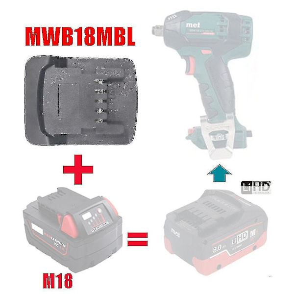 Milwaukee 18v Li-ion Converter Adapter To Metabo 18v Li-ion Power Tools