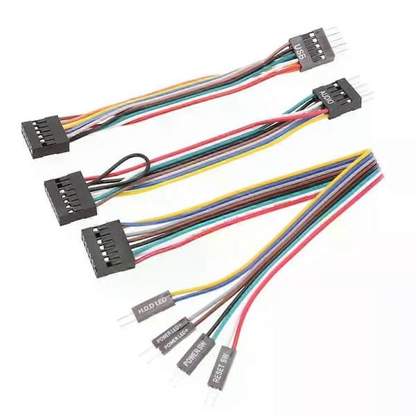 Lingable 8-pin ATX hovedkort PC Host strømbryter Dupont adapterkabel for hovedkort PC Host Shell frontpanel 20cm