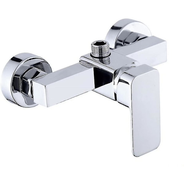 Modern Chrome Wall Mounted Shower Faucet With Shower Mixer For Cold And Hot Water