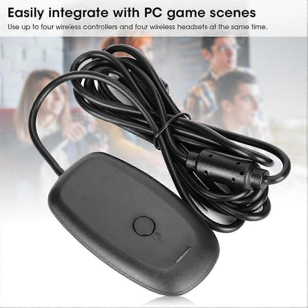 For Xbox 360 trådløs gamepad PC-adapter USB-mottaker støtter Win7/8/10-system for Microsoft Xbox36 Svart
