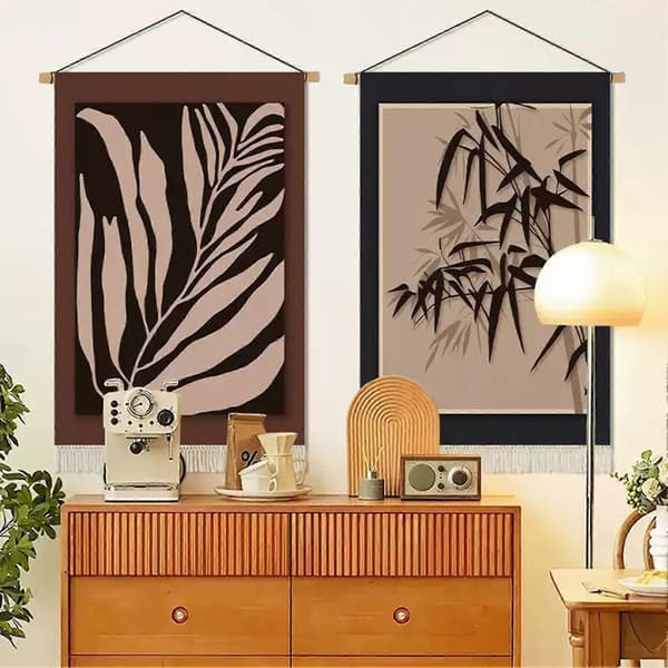 Mid-Century Gobelin – Abstrakte Dyr og Planter – til Stue og Soveværelse Small H