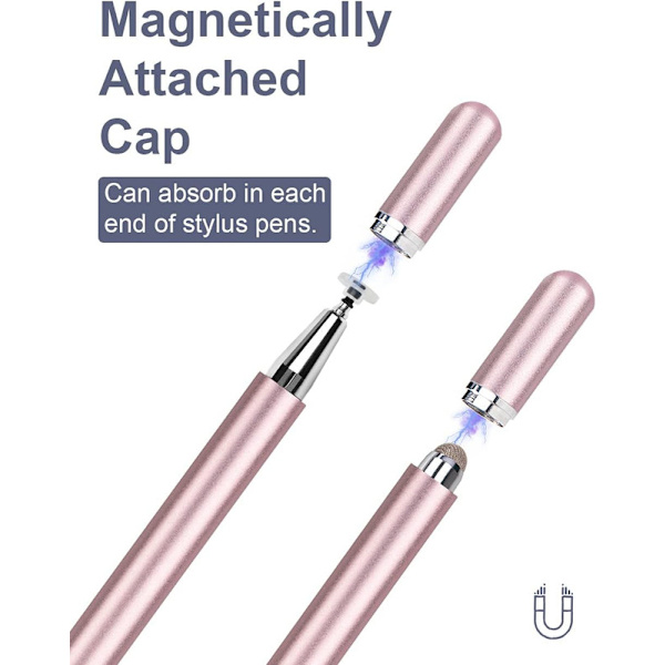 Styluspen til iPad 2-pak, 2-i-1-skive Styluspenne til berøringsskærme, kapacitiv pen med magnetisk låg, kompatibel med iPad iPhone Pro Android
