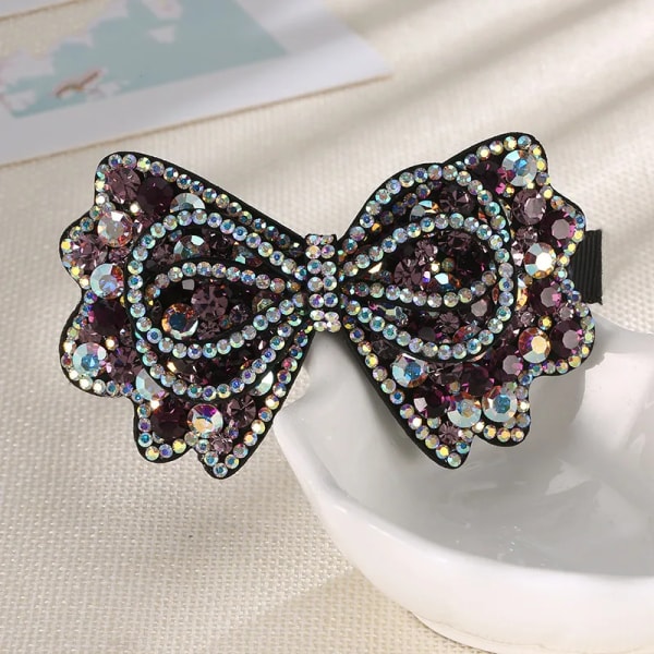 2021 New Rhinestone Inlaid Bowknot Bridal Hairpin Thin Hair Clip Girl Simple Headdress for Women Fashion Hair Accessories