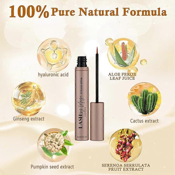 3 ml Eyelash Growth Essence - Makes Lashes Longer, Thicker, and Fuller, Improves Eyebrow Arch, Gentle and Effective, No Irritation 3pcs