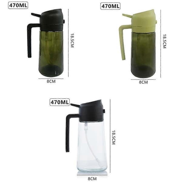 2-i-1 Glass Oljesprøyte Olivenoljedispenser Glasurfast Oljesprøyte