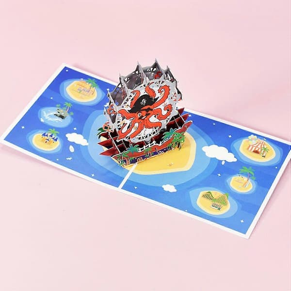 3D Pop Up-kort Blekkspruthjul Gratulasjonskort med konvolutt for Valentinsdag postkort