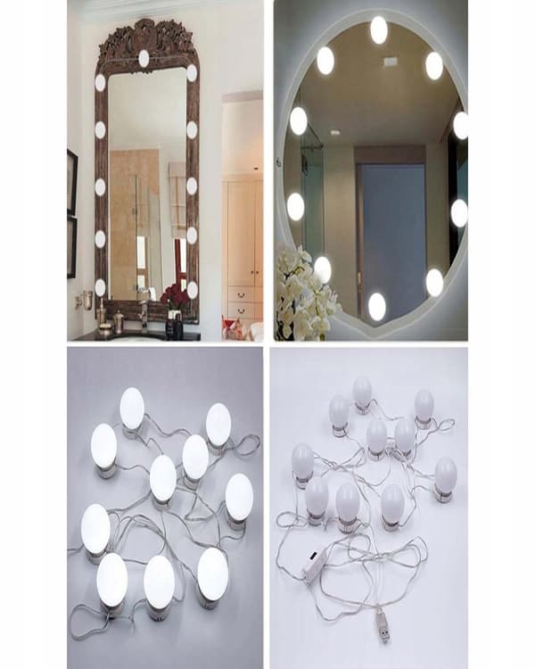 10 st LED Makeup Mirror Lights Vanity - Attaches Around Mirror