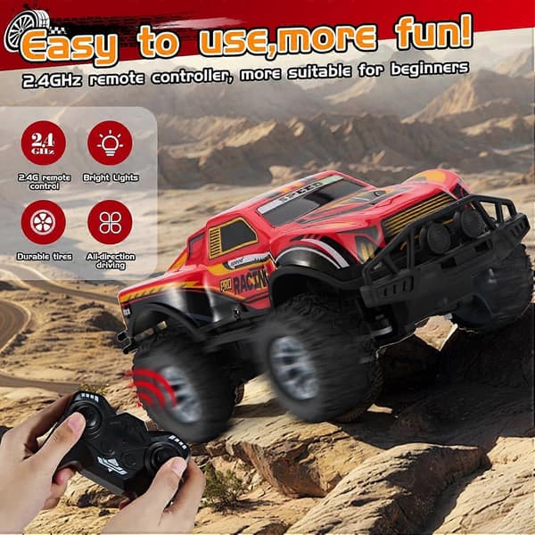 Fjärrstyrd cool terrängbil, 2,4 GHz RC-bil med LED-lampor, 1:20