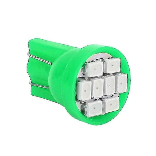 10 stk. T10 8 LED bilsignalpære Green Light