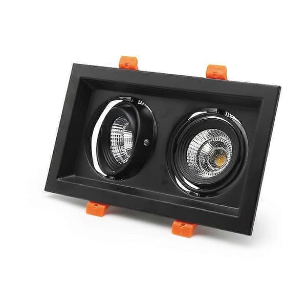 Varmt lys Downlight Hvit LED Innebygd Rektangulær Ultratynn Åpent Hull Dobbelthull Firkantet Dobbelthode Spotlight Frostet Panel Dobbelthode