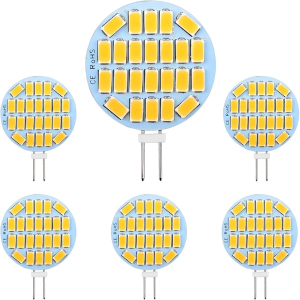 G4 LED 3W, AC12-24V, 300LM Varmvitt 3000K, 24x5730 SMD 6-pack - WELLNGS