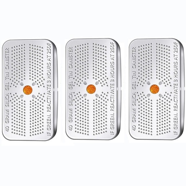 3 stk. Fugtabsorberende midler med indikatorsilicagel, Orange Grøn